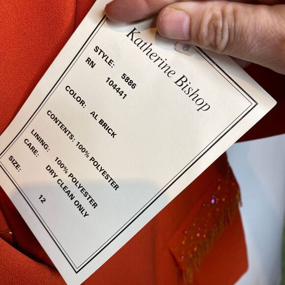 - Stella Louise for KB 2 pc skirt suit set modesty panel beaded satin coll… - Picture 6 of 9